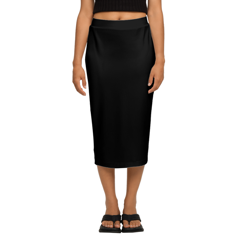 Women's Back Split Pencil Skirt-Heavy Knit