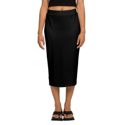 Women's Back Split Pencil Skirt-Heavy Knit