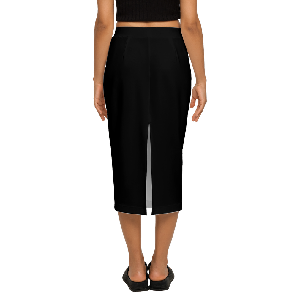 Women's Back Split Pencil Skirt-Heavy Knit