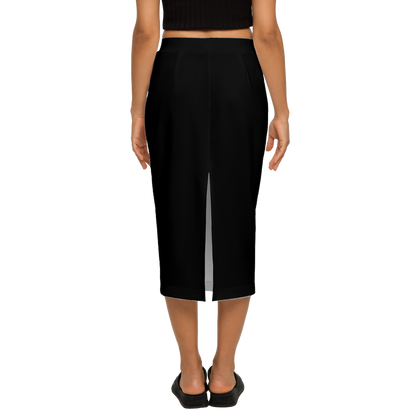 Women's Back Split Pencil Skirt-Heavy Knit