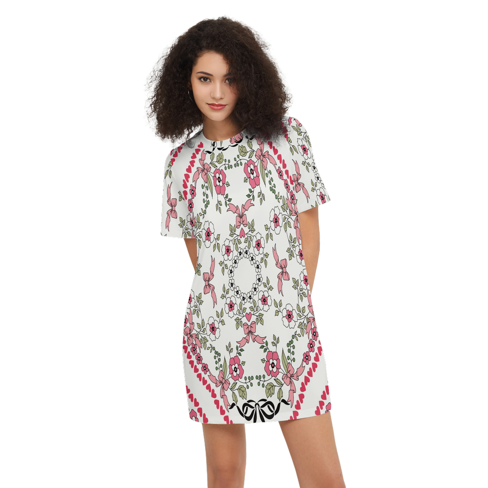 Women's Short-Sleeve T-Shirt Dress-Heavyweight 225g