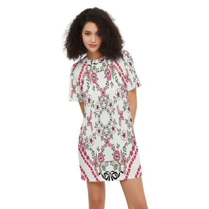 Women's Short-Sleeve T-Shirt Dress-Heavyweight 225g