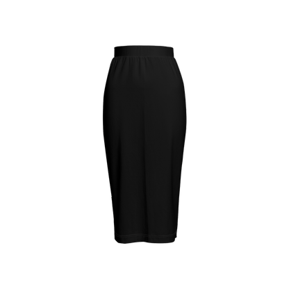 Women's Back Split Pencil Skirt-Heavy Knit