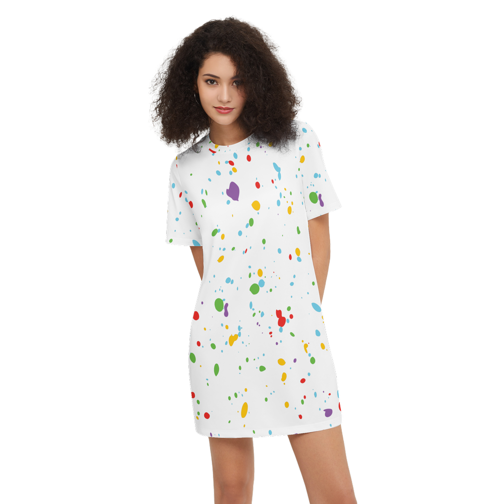 Women's Short-Sleeve T-Shirt Dress-Heavyweight 225g