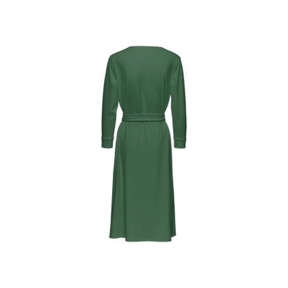 Women's ¾ Sleeve Wrap Dress-Heavy Knit