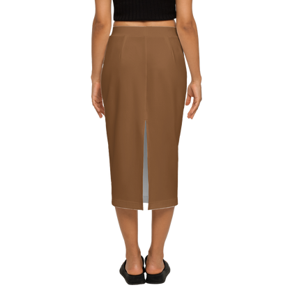 Women's Back Split Pencil Skirt-Heavy Knit