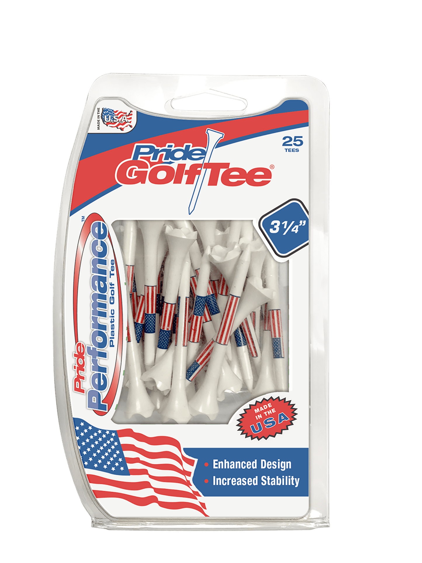 Pride Performance Flag Golf Tees 3.25 inch, 25 Count