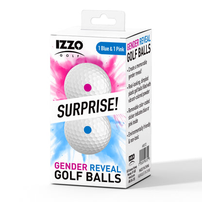 IZZO Golf Gender Reveal Golf Balls, 2 Pack