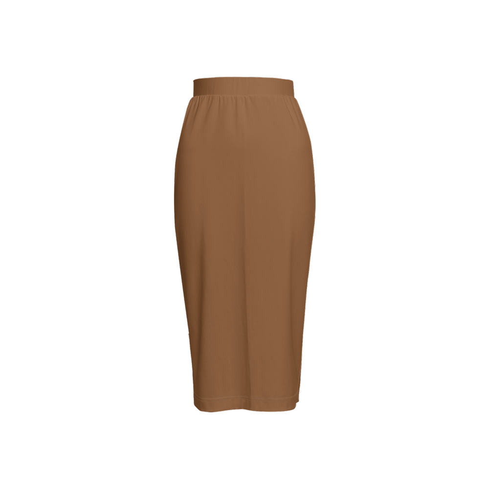 Women's Back Split Pencil Skirt-Heavy Knit