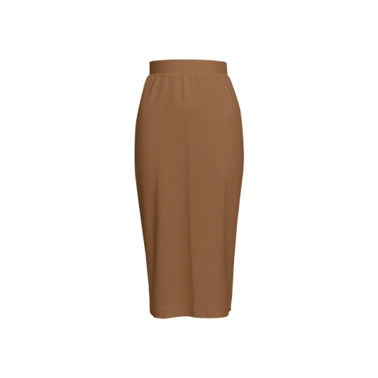 Women's Back Split Pencil Skirt-Heavy Knit